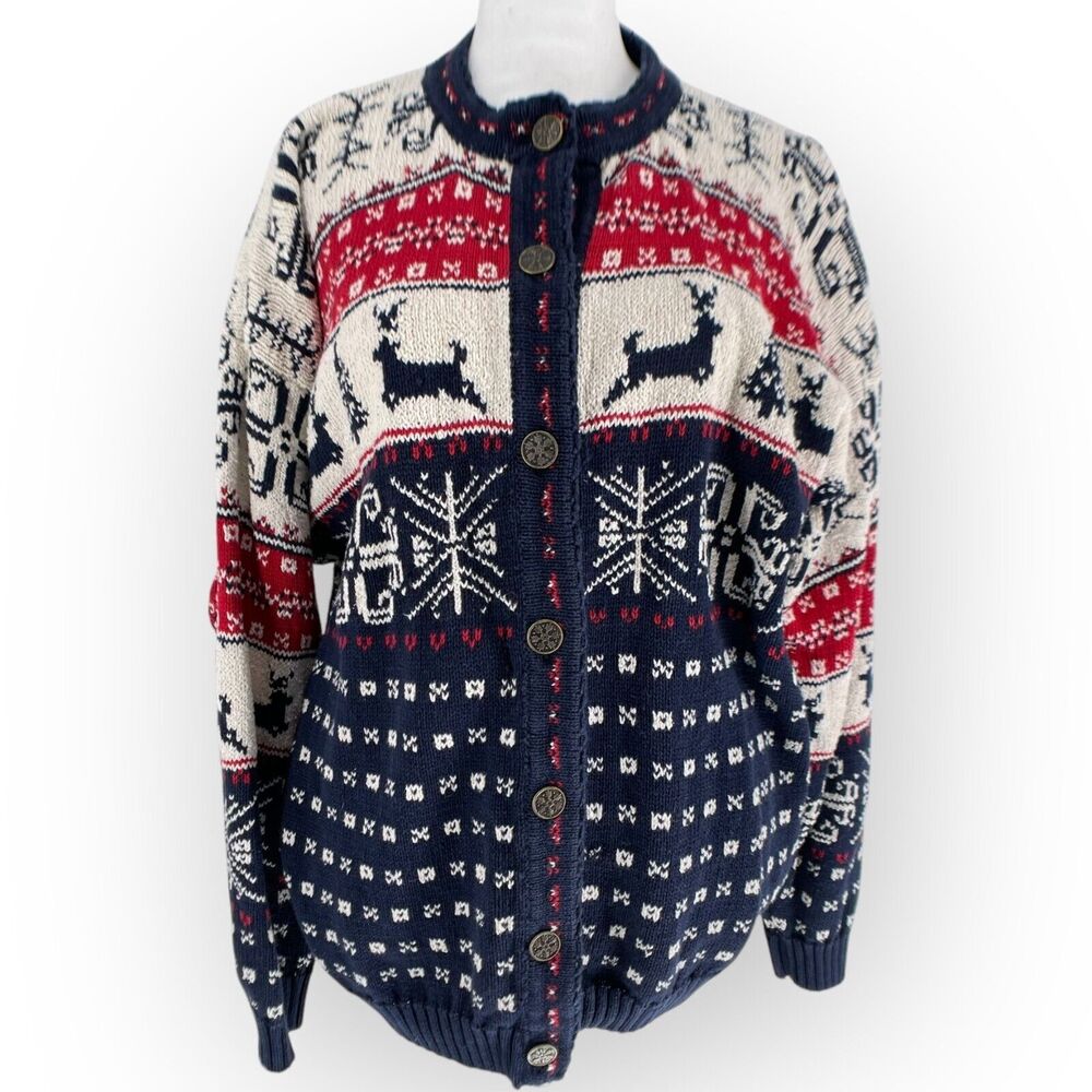 Woolrich Red and Blue Patterned Cardigan